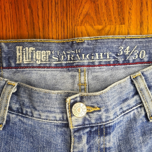 Tommy Hilfiger Blue Jeans Mens 35x25 Classic Straight A93 - Picture 7 of 13